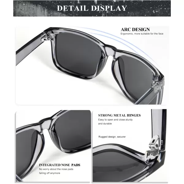KALIYADI Sunglasses Men Polarized Sun glasses for Mens Womens Classic Matte Black Frame UV Protection 3pack3 Pack BlackCrystal BrownCrystal Grey