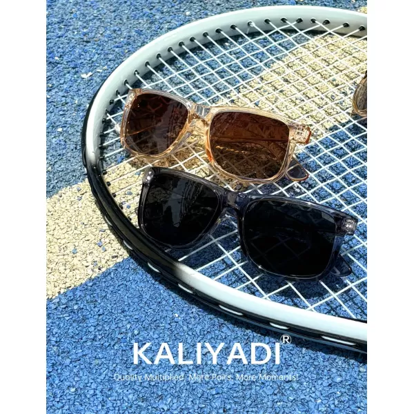 KALIYADI Sunglasses Men Polarized Sun glasses for Mens Womens Classic Matte Black Frame UV Protection 3pack3 Pack BlackCrystal BrownCrystal Grey