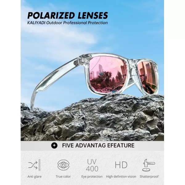 KALIYADI Sunglasses Men Polarized Sun glasses for Mens Womens Classic Matte Black Frame UV Protection 3pack3 Pack BlackCrystal BrownPink