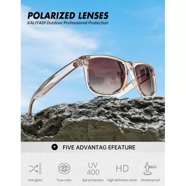 KALIYADI Sunglasses Men Polarized Sun glasses for Mens Womens Classic Matte Black Frame UV Protection 3pack3 Pack BlackGradient BrownCrystal Brown