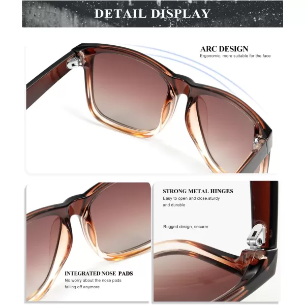 KALIYADI Sunglasses Men Polarized Sun glasses for Mens Womens Classic Matte Black Frame UV Protection 3pack3 Pack BlackGradient BrownCrystal Brown