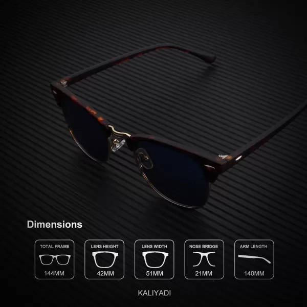KALIYADI Sunglasses Men Polarized Sunglasses for Men Women Unisex SemiRimless Frame Retro Driving Sun Glasses UV BlockingA03 Matte Tortoise Blue
