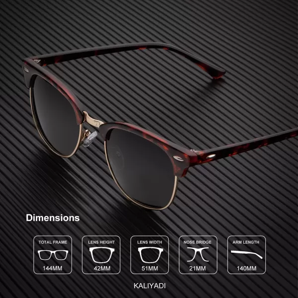 KALIYADI Sunglasses Men Polarized Sunglasses for Men Women Unisex SemiRimless Frame Retro Driving Sun Glasses UV BlockingA04 Glossy Tortoise G15