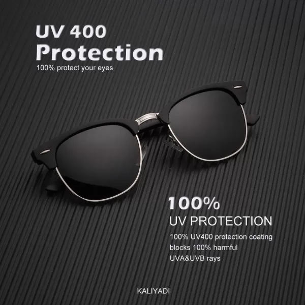 KALIYADI Sunglasses Men Polarized Sunglasses for Men Women Unisex SemiRimless Frame Retro Driving Sun Glasses UV BlockingD053 Pack Tortoise G15Silver BlackBlack G15