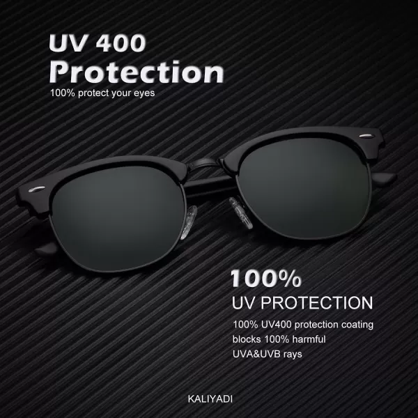 KALIYADI Sunglasses Men Polarized Sunglasses for Men Women Unisex SemiRimless Frame Retro Driving Sun Glasses UV BlockingD053 Pack Tortoise G15Silver BlackBlack G15