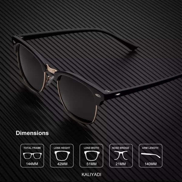 KALIYADI Sunglasses Men Polarized Sunglasses for Men Women Unisex SemiRimless Frame Retro Driving Sun Glasses UV BlockingD083 Pack Golden BlackSilver BlackBrown