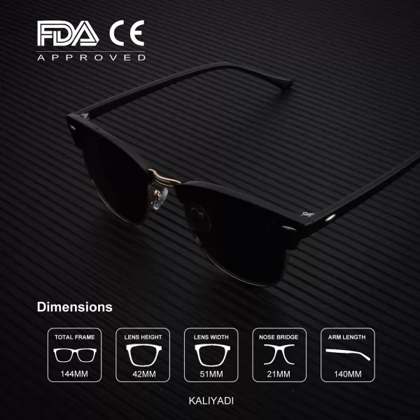 KALIYADI Sunglasses Men Polarized Sunglasses for Men Women Unisex SemiRimless Frame Retro Driving Sun Glasses UV BlockingD093 Packgolden BlackTortoise G15Silver Black