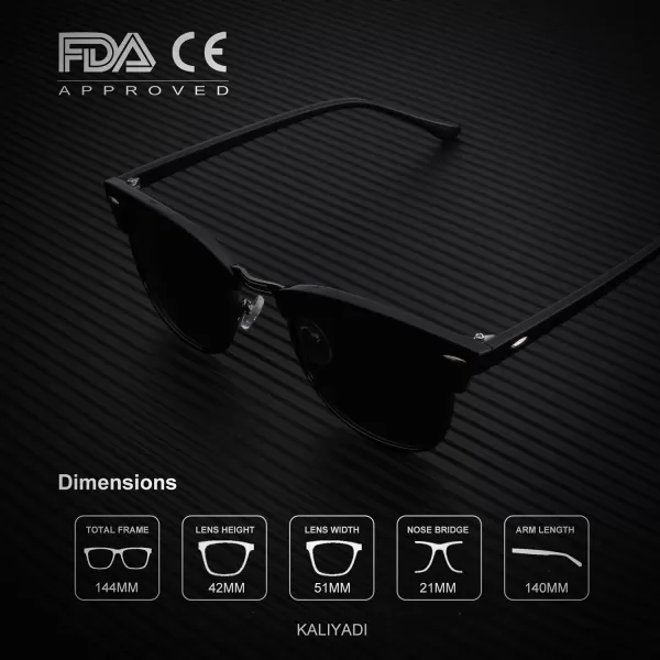 KALIYADI Sunglasses Men Polarized Sunglasses for Men Women Unisex SemiRimless Frame Retro Driving Sun Glasses UV BlockingD103 Packtortoise BlueBlackSilver Black