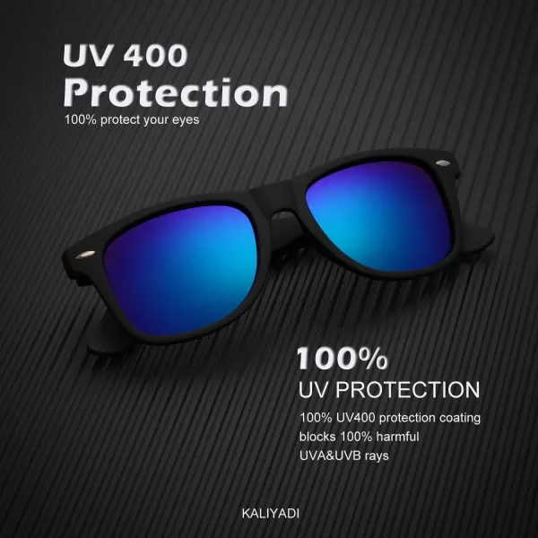 KALIYADI Sunglasses Men Polarized Sunglasses for Men Women Unisex SemiRimless Frame Retro Driving Sun Glasses UV BlockingD143 Pack BlueGreen BlueOrange
