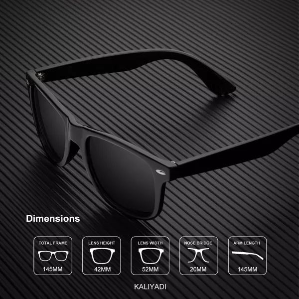 KALIYADI Sunglasses Men Polarized Sunglasses for Men Women Unisex SemiRimless Frame Retro Driving Sun Glasses UV BlockingD153 Pack Matte BlackMatte BlackGlossy Black