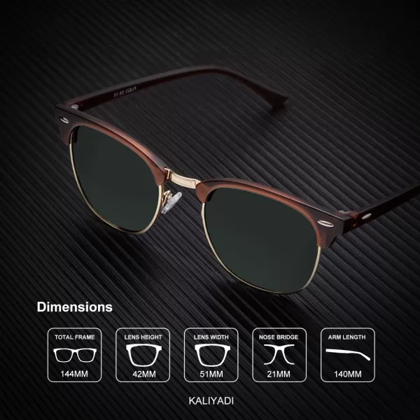 KALIYADI Sunglasses Men Polarized Sunglasses for Men Women Unisex SemiRimless Frame Retro Driving Sun Glasses UV BlockingD173 Packgolden BlackBlackBrown G15