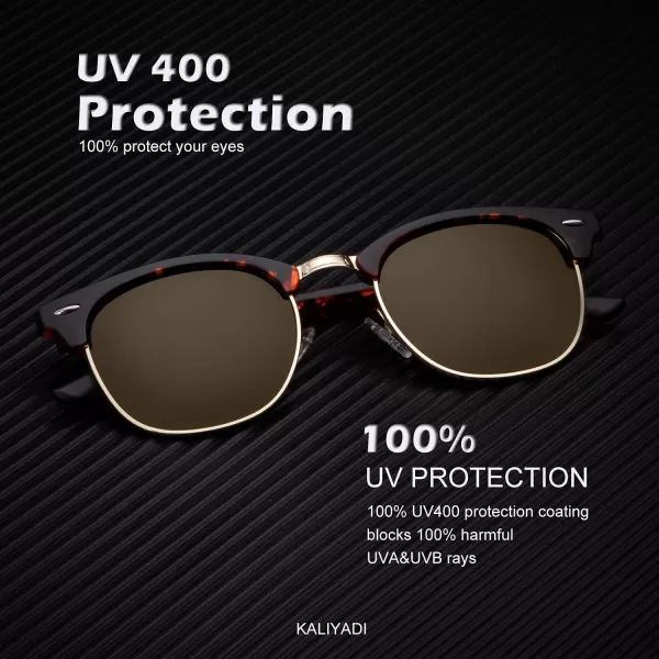 KALIYADI Sunglasses Men Polarized Sunglasses for Men Women Unisex SemiRimless Frame Retro Driving Sun Glasses UV BlockingD183 PackblackSilver BlackTortoise Brown