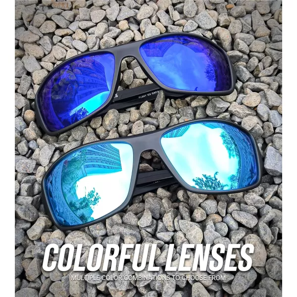 KALIYADI SunglassesMen Polarized Sports Sunglasses Mens Sunglasses Polarized UV Protection Driving Running Cycling OutdoorB03ice BlueDark Blue