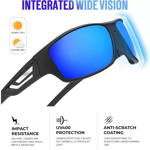 KALIYADI SunglassesMen Polarized Sports Sunglasses Mens Sunglasses Polarized UV Protection Driving Running Cycling OutdoorB03ice BlueDark Blue