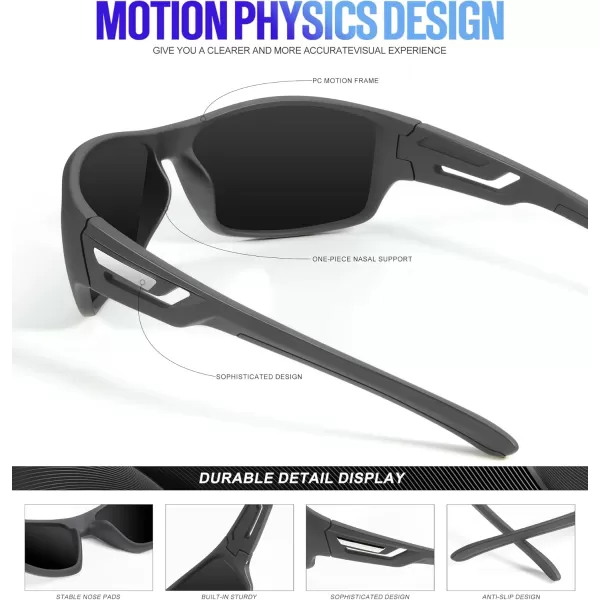 KALIYADI SunglassesMen Polarized Sports Sunglasses Mens Sunglasses Polarized UV Protection Driving Running Cycling OutdoorC04red