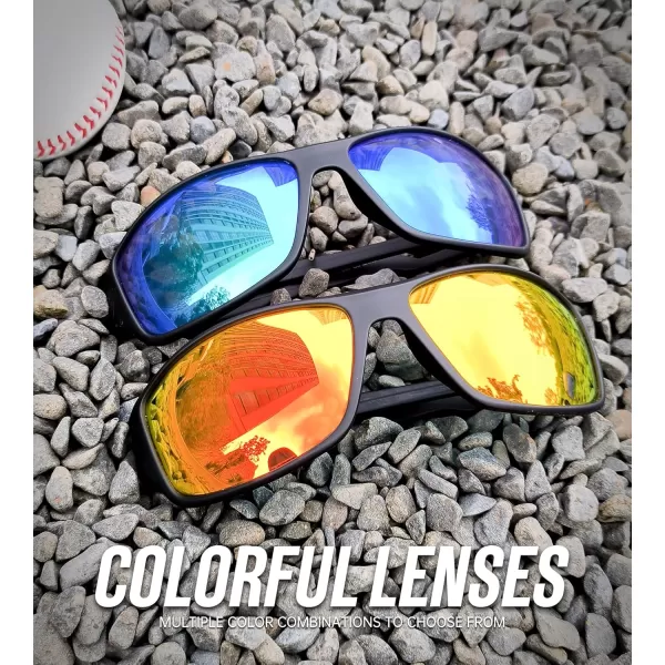 KALIYADI SunglassesMen Polarized Sports Sunglasses Mens Sunglasses Polarized UV Protection Driving Running Cycling OutdoorC04red