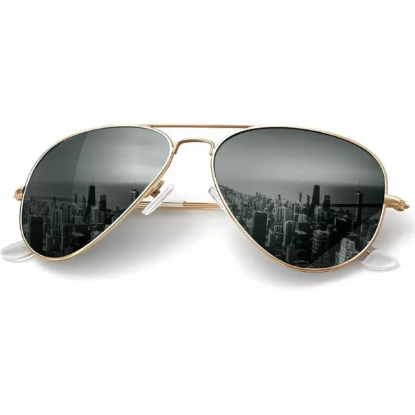 KALIYADI Classic Aviator Sunglasses for Men Women Driving Sun glasses Polarized Lens UV BlockingD Blackish Green