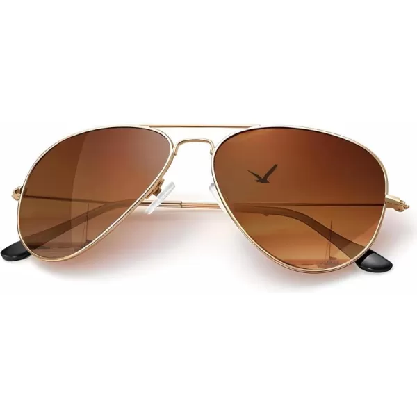 KALIYADI Classic Aviator Sunglasses for Men Women Driving Sun glasses Polarized Lens UV BlockingD Brown Gradient