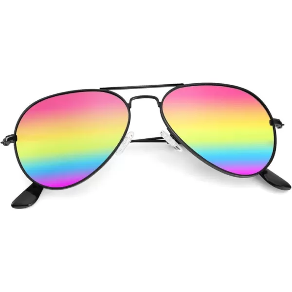 KALIYADI Classic Aviator Sunglasses for Men Women Driving Sun glasses Polarized Lens UV BlockingD Rainbow