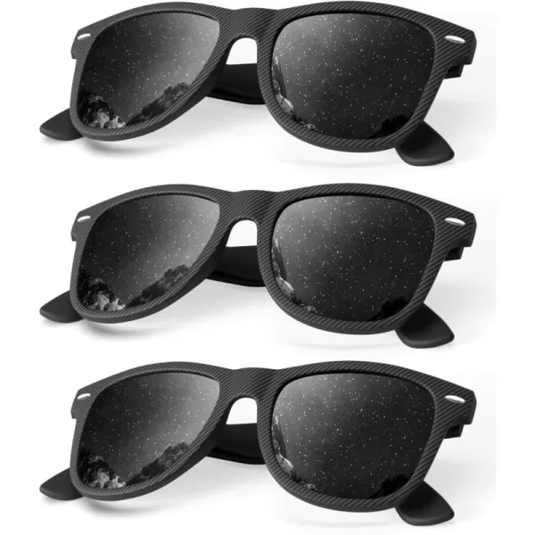 KALIYADI Polarized Sunglasses for Men and Women Matte Finish Sun glasses Color Mirror Lens UV Blocking 3 PackBlack Striped FrameblackBlackBlack