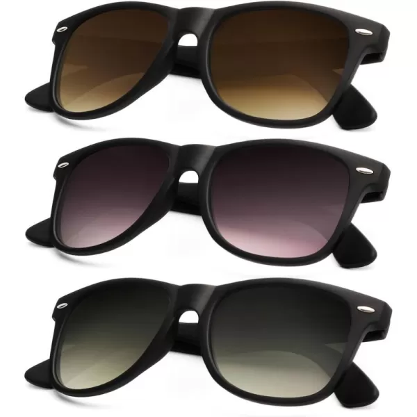 KALIYADI Polarized Sunglasses for Men and Women Matte Finish Sun glasses Color Mirror Lens UV Blocking 3 PackGradient BrownGradient Wine RedGradient G15
