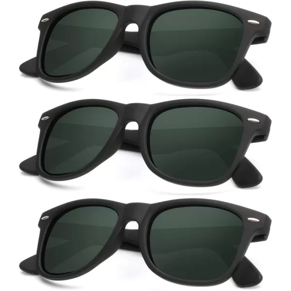 KALIYADI Polarized Sunglasses for Men and Women Matte Finish Sun glasses Color Mirror Lens UV Blocking 3 PackOliveOliveOlive