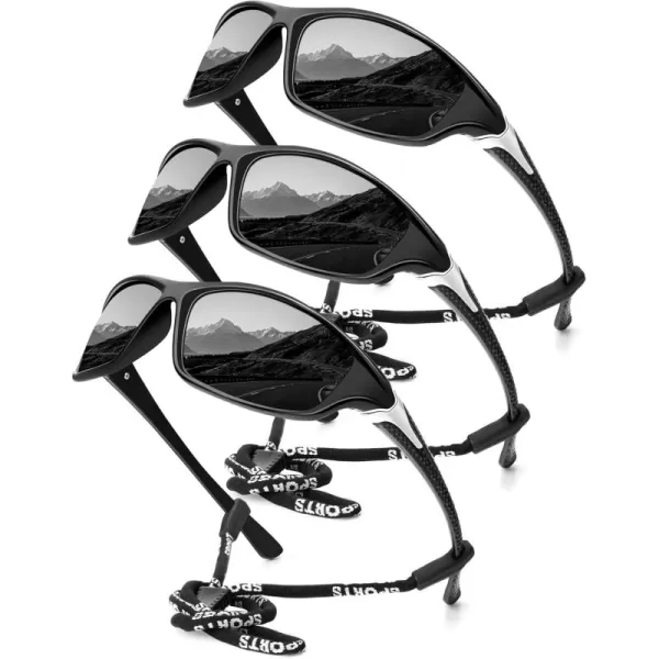 KALIYADI Polarized SunglassesMen Sports Sunglasses Mens Sunglasses Polarized UV Protection for Fishing Driving CyclingA01blackBlackBlack