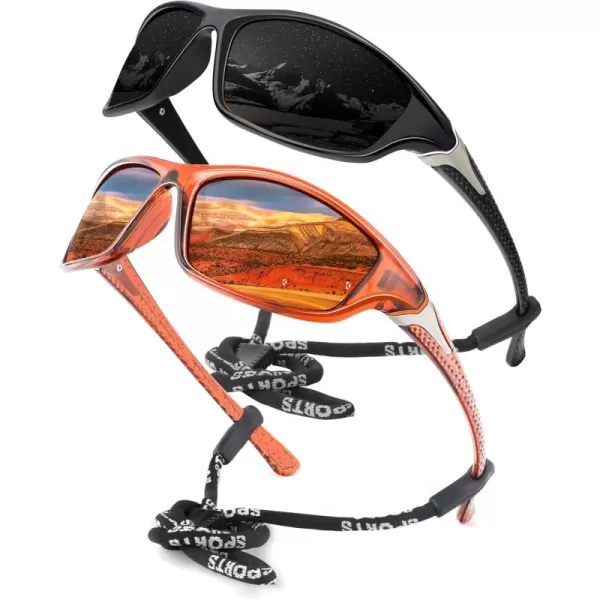 KALIYADI Polarized SunglassesMen Sports Sunglasses Mens Sunglasses Polarized UV Protection for Fishing Driving CyclingB08blackBrown