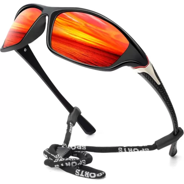 KALIYADI Polarized SunglassesMen Sports Sunglasses Mens Sunglasses Polarized UV Protection for Fishing Driving CyclingC03red