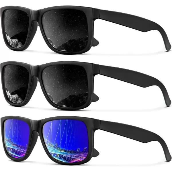 (3 Pack) Black/Black/Drak Blue