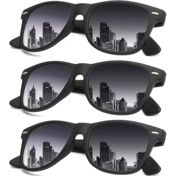 KALIYADI Sunglasses Men Polarized Sunglasses for Men Women Unisex SemiRimless Frame Retro Driving Sun Glasses UV BlockingD123 Pack Matte Black Frame Gradient Black Lens