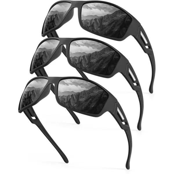 KALIYADI SunglassesMen Polarized Sports Sunglasses Mens Sunglasses Polarized UV Protection Driving Running Cycling OutdoorA01blackBlackBlack