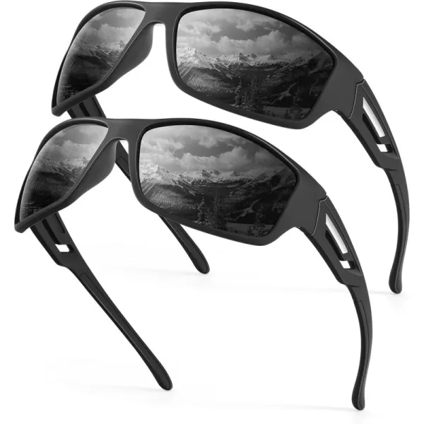 KALIYADI SunglassesMen Polarized Sports Sunglasses Mens Sunglasses Polarized UV Protection Driving Running Cycling OutdoorB05blackBlack