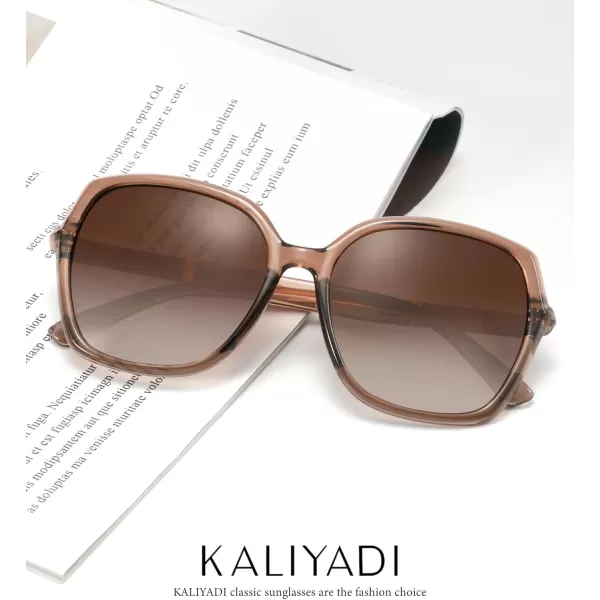KALIYADI Classic Polarized Sunglasses for Women Trendy Square Ladies Sun Glasses Shades Sparkling Frame UV400 Protection02 Tawny Frame Tawny Lens