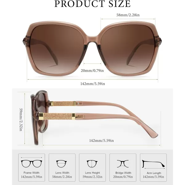 KALIYADI Classic Polarized Sunglasses for Women Trendy Square Ladies Sun Glasses Shades Sparkling Frame UV400 Protection02 Tawny Frame Tawny Lens
