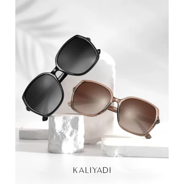 KALIYADI Classic Polarized Sunglasses for Women Trendy Square Ladies Sun Glasses Shades Sparkling Frame UV400 Protection02 Tawny Frame Tawny Lens