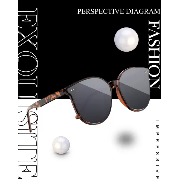 KALIYADI Classic Sunglasses for Women Retro Trendy Oversized Sun Glasses UV ProtectionA2 Leopardround