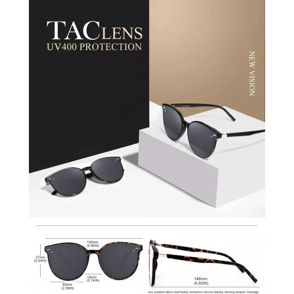 KALIYADI Classic Sunglasses for Women Retro Trendy Oversized Sun Glasses UV ProtectionC2 Leopardround