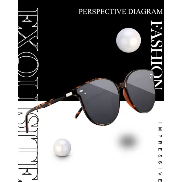 KALIYADI Classic Sunglasses for Women Retro Trendy Oversized Sun Glasses UV ProtectionC2 Leopardround