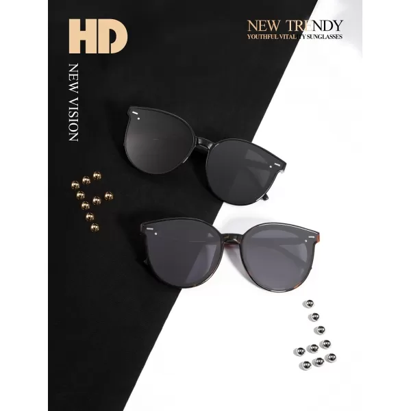 KALIYADI Classic Sunglasses for Women Retro Trendy Oversized Sun Glasses UV ProtectionC2 Leopardround
