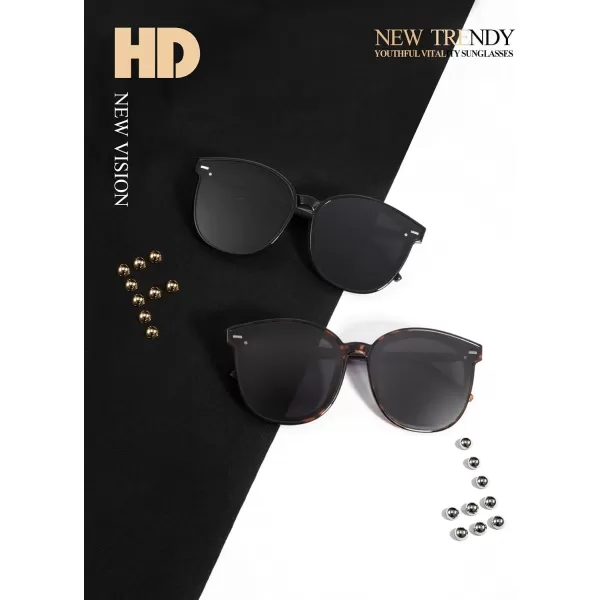 KALIYADI Classic Sunglasses for Women Retro Trendy Oversized Sun Glasses UV ProtectionD2 Leopardsquare