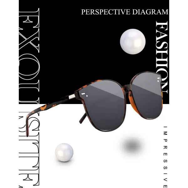 KALIYADI Classic Sunglasses for Women Retro Trendy Oversized Sun Glasses UV ProtectionD2 Leopardsquare
