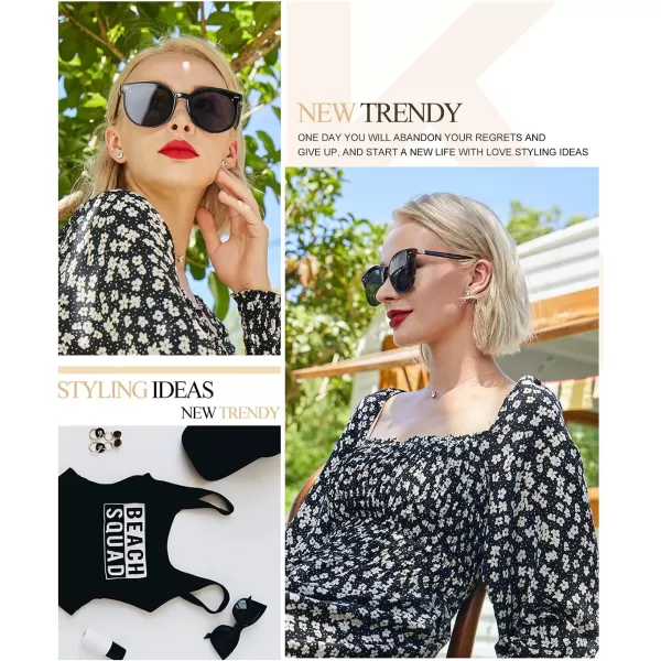 KALIYADI Classic Sunglasses for Women Retro Trendy Oversized Sun Glasses UV ProtectionD2 Leopardsquare