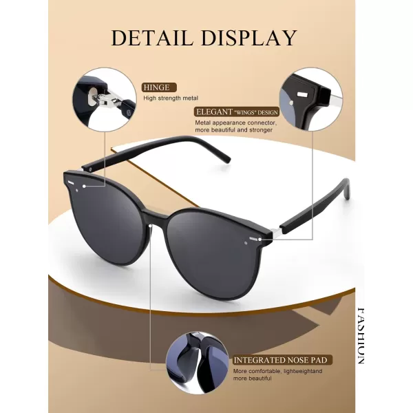 KALIYADI Classic Sunglasses for Women Retro Trendy Oversized Sun Glasses UV ProtectionF4 Blackround  Leopardround