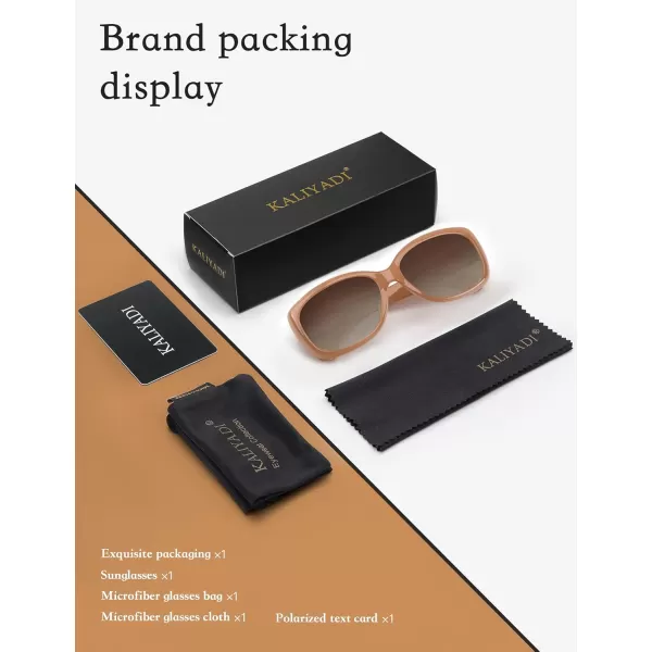 KALIYADI Graceful Square Sunglasses For Women Wrap Frame with UV Protection05 Pure Brown Brown Gradient