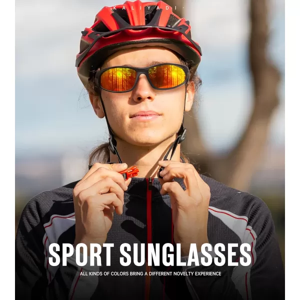 KALIYADI MensSunglasses Polarized SunglassesMen Sports Sport Sun Glasses for Running Cycling Fishing with UV ProtectionA02blackIce Blue