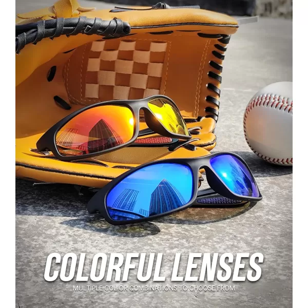 KALIYADI MensSunglasses Polarized SunglassesMen Sports Sport Sun Glasses for Running Cycling Fishing with UV ProtectionA04blackRed