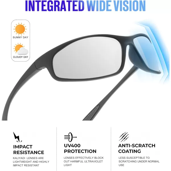 KALIYADI MensSunglasses Polarized SunglassesMen Sports Sport Sun Glasses for Running Cycling Fishing with UV ProtectionA06blackSilver