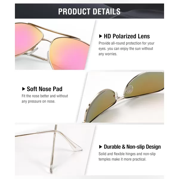 KALIYADI Polarized AviatorSunglassesforMen Women MensSunglasses Lightweight Polit Sun Glasses Upgraded UV400 for DrivingA2blackIce BluePink
