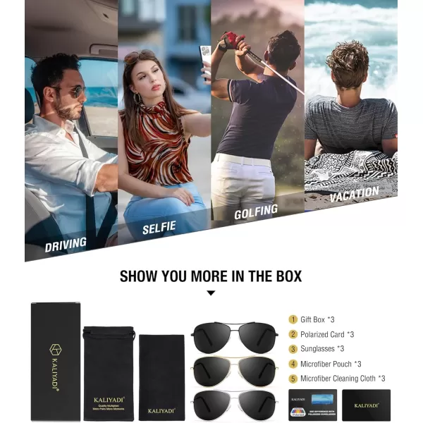 KALIYADI Polarized AviatorSunglassesforMen Women MensSunglasses Lightweight Polit Sun Glasses Upgraded UV400 for DrivingA4black BlackGold BlackSilver Black